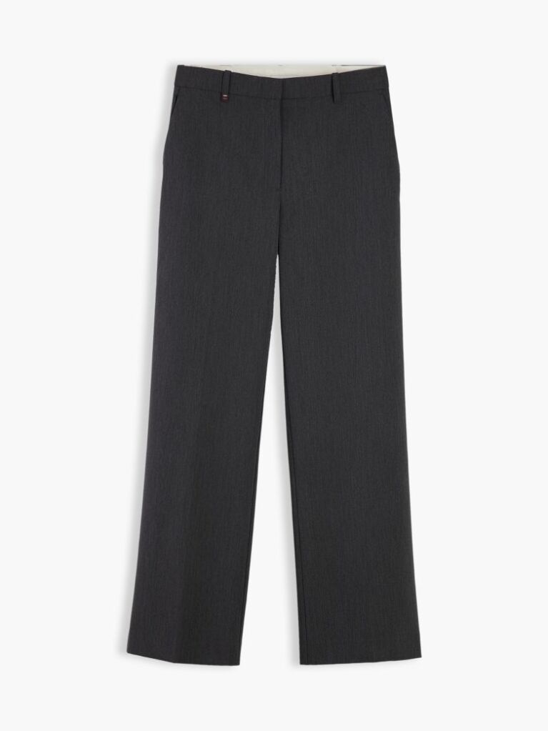 Grey Straight Leg Twill Trousers  Women