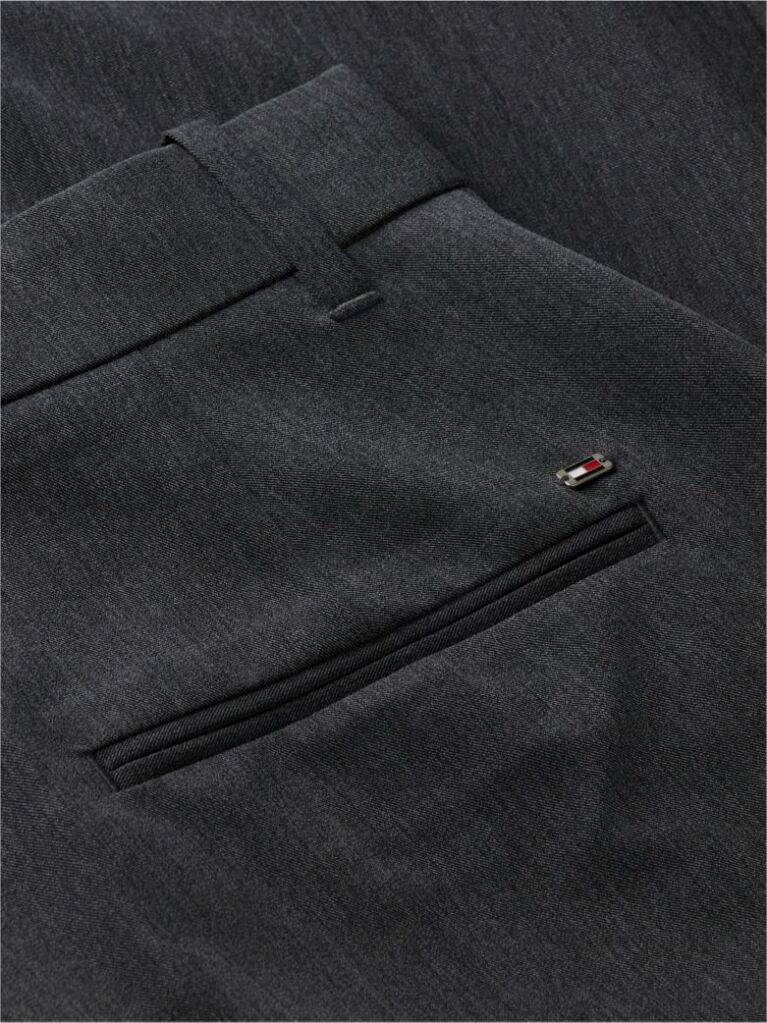 Grey Straight Leg Twill Trousers  Women