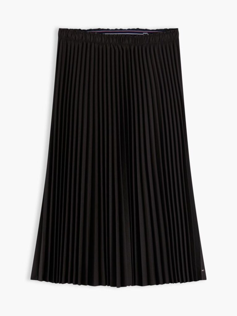 Brown Pleated Twill Midi Skirt  Women