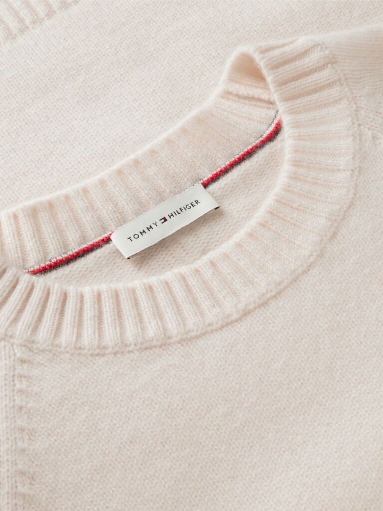 Beige Wool Blend Relaxed Jumper With Cashmere  Women