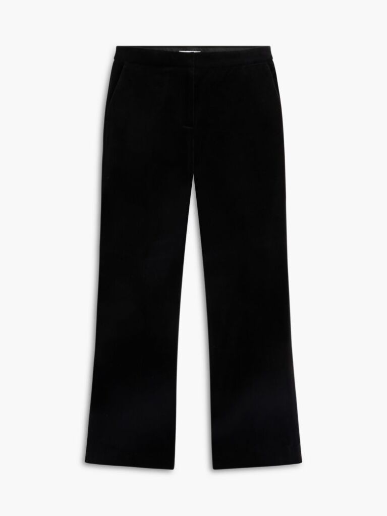 Black Slim Bootcut Velvet Trousers  Women