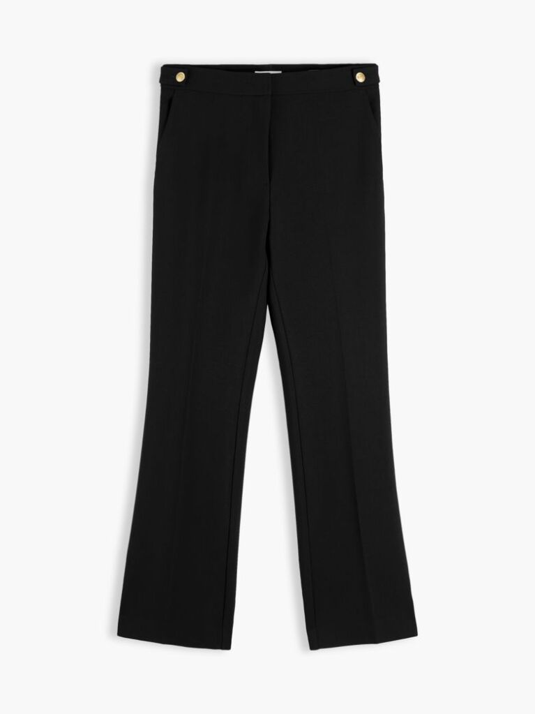 Μαύρο Slim Παντελόνι Με Χρυσά Κουμπιά Σε Bootcut Γραμμή  Γυναίκες