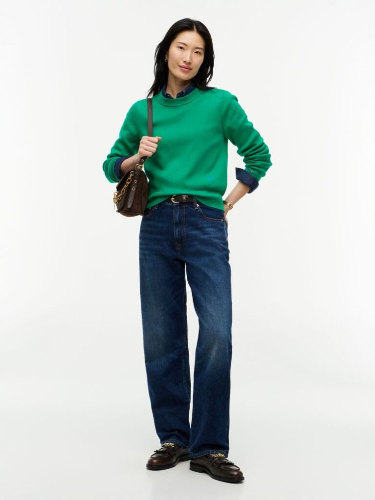 Green Premium Knit Crew Neck Jumper  Women