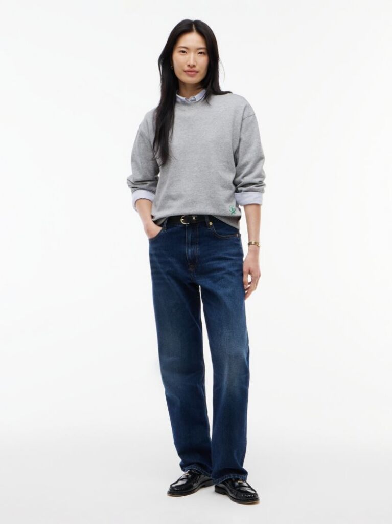 Grey Tonal Logo Crew Neck Sweatshirt  Women
