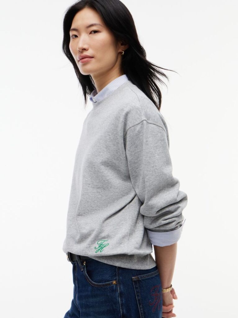Grey Tonal Logo Crew Neck Sweatshirt  Women