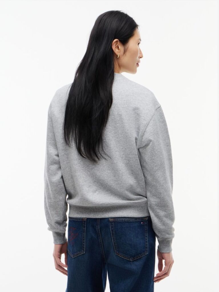 Grey Tonal Logo Crew Neck Sweatshirt  Women