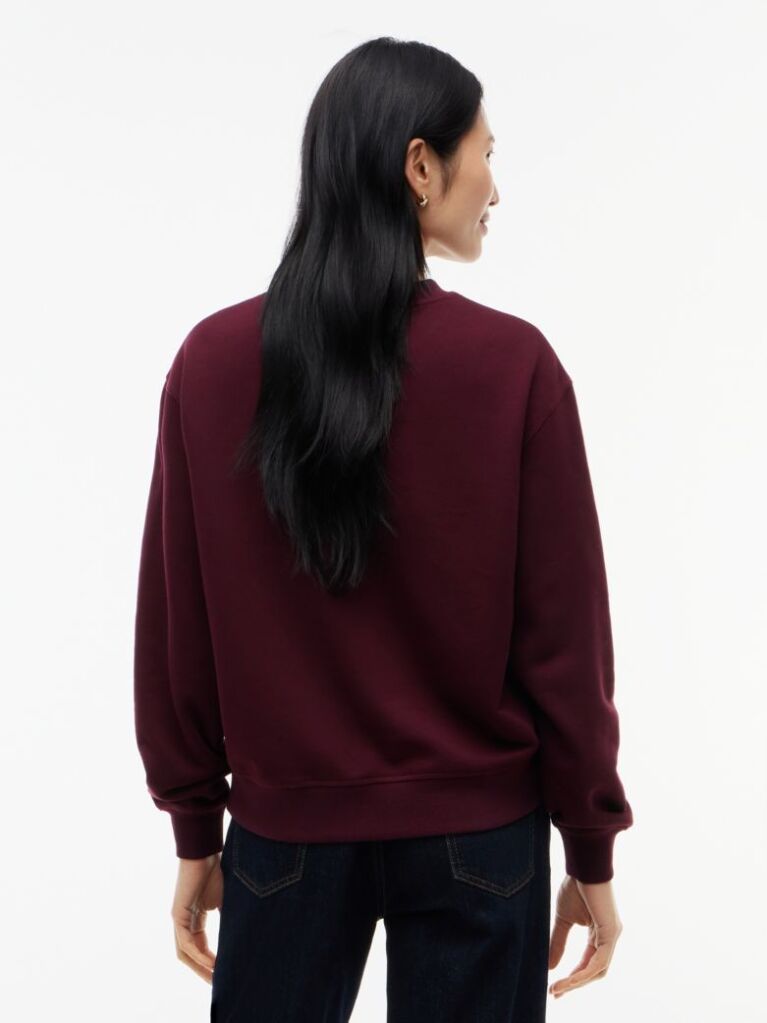 Red Tonal Logo Crew Neck Sweatshirt  Women