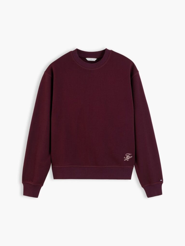 Red Tonal Logo Crew Neck Sweatshirt  Women