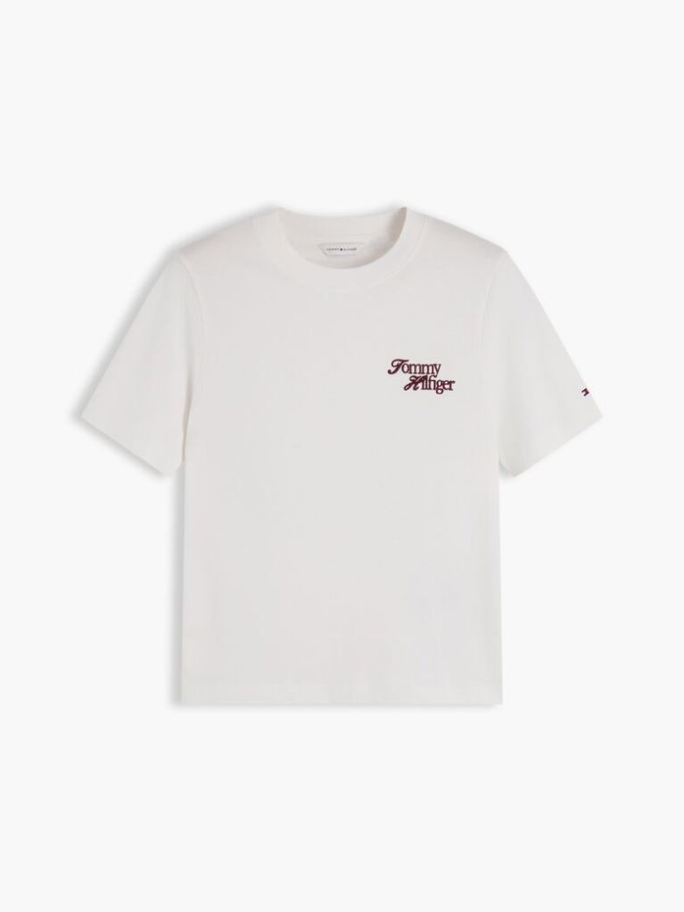 Μπεζ Βαμβακερό T-Shirt Με Κλασική Λαιμόκοψη Και Λογότυπο  Γυναίκες