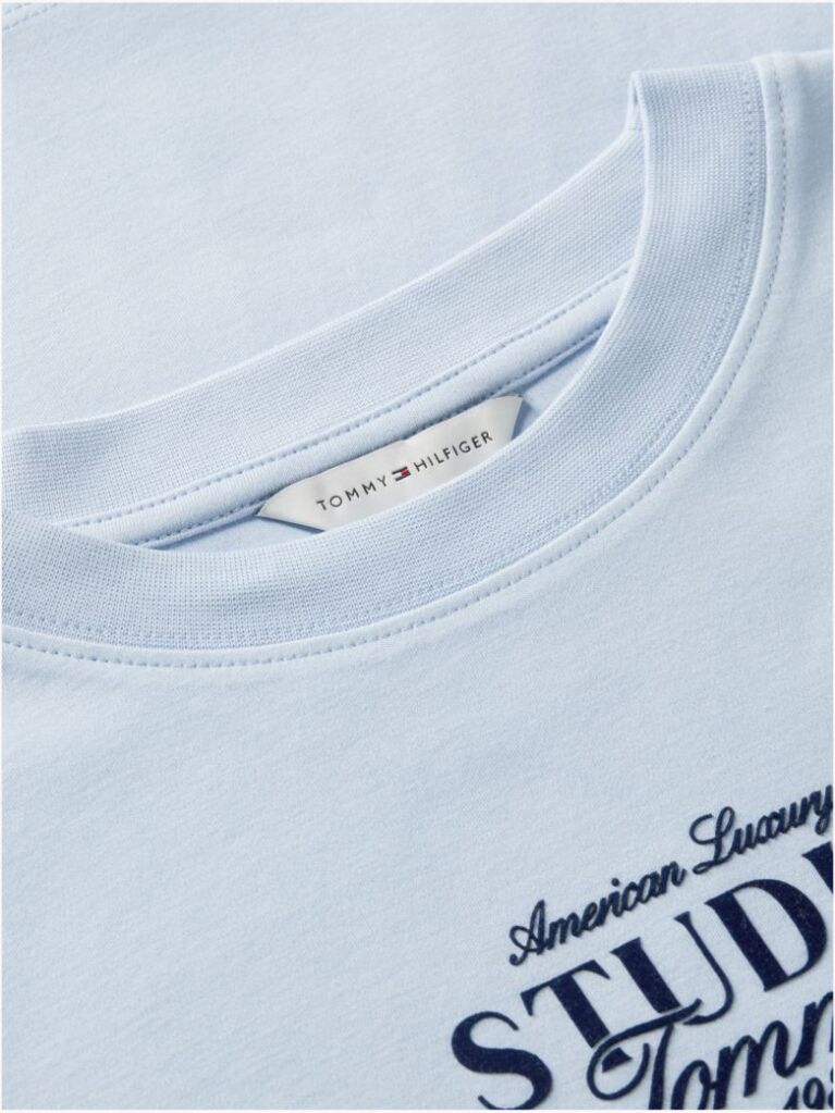 Blue Logo Interlock Knit Crew Neck T-Shirt  Women